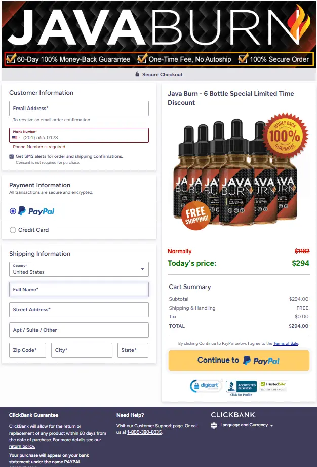 java-burn-Secure-Checkout
